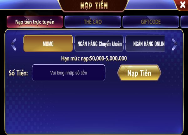 nạp tiền tại bossfun