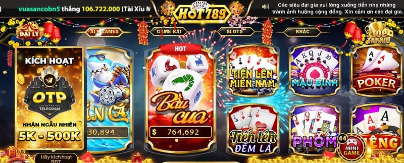 Kho game cập nhật liên tục, phong phú tại Hot789 Vip