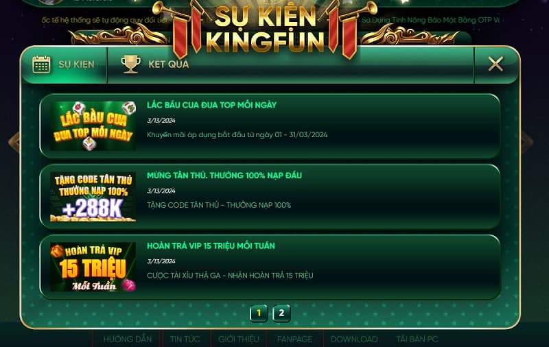 Chương trình sự kiện do Kingfun tổ chức